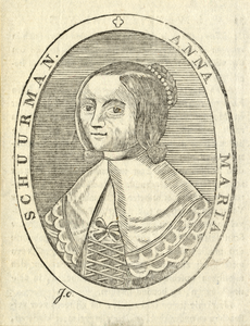 106415 Portret van Anna Maria van Schurman, geboren Keulen 5 november 1607, schrijfster en dichteres te Utrecht, ...